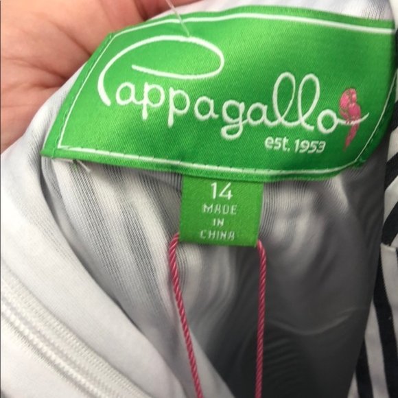 Pappagallo Gray Striped Tiered-Ruffle Sleeve Dress - Picture 7 of 10